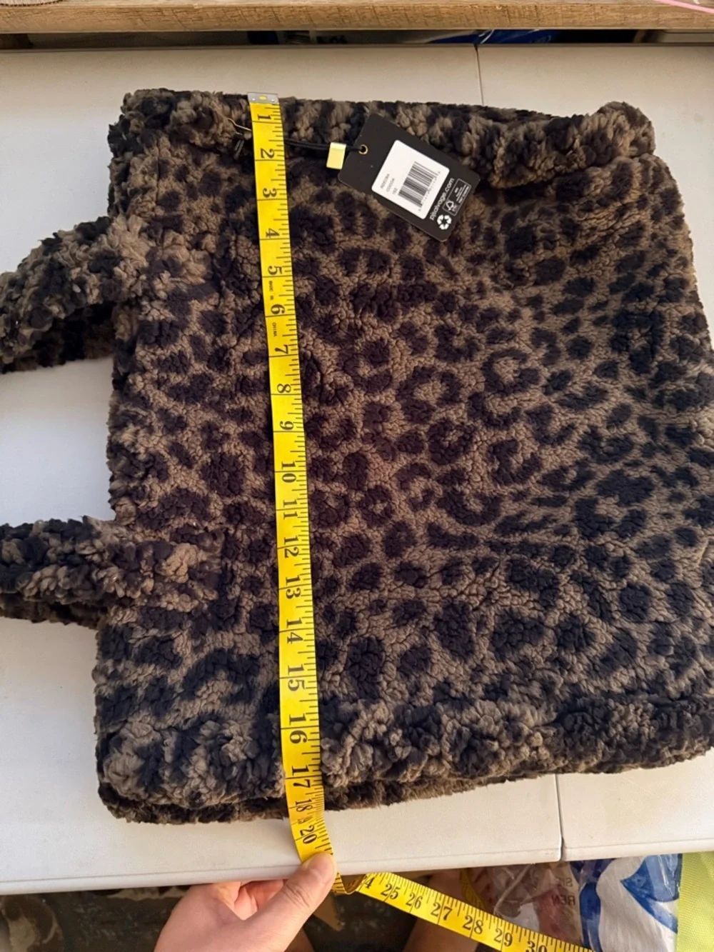 P.J. Salvage Animal Print Sherpa Tote Bag Large /Brown . New with Tags.
